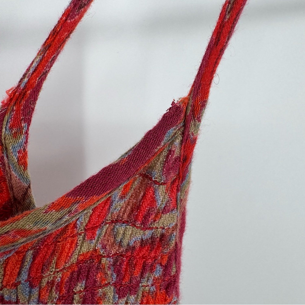 Free People Red Patterned Halter High-Low Dress - Picture 9 of 10